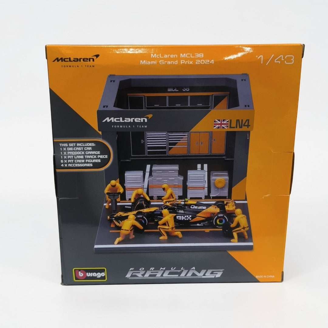 Set Armable Bburago McLaren MCL38 #4 Escala 1:43 – Pit Stop Fórmula 1 de Colección