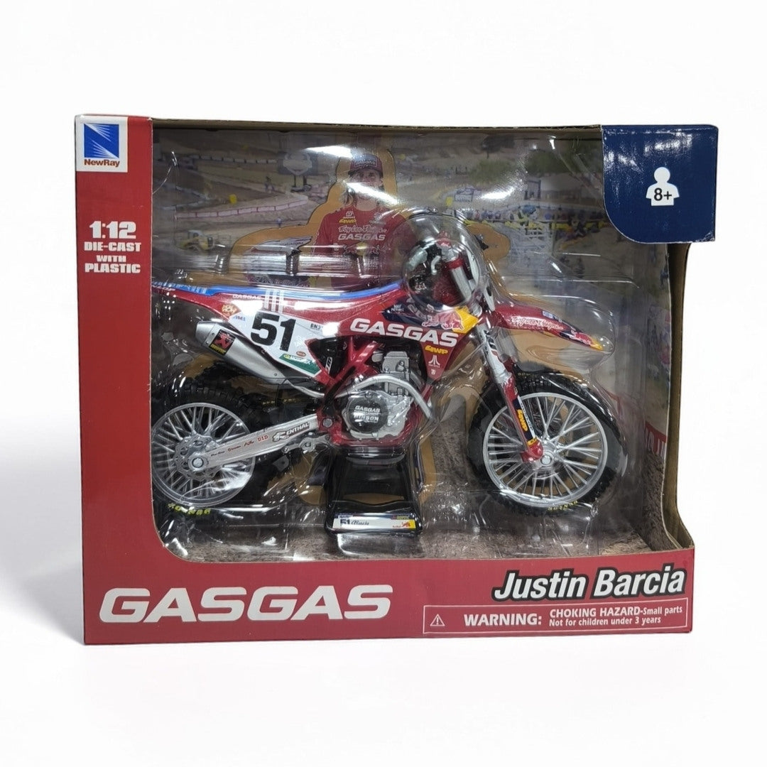 GasGas Justin Barcia Escala 1:12 – Moto Motocross de Colección