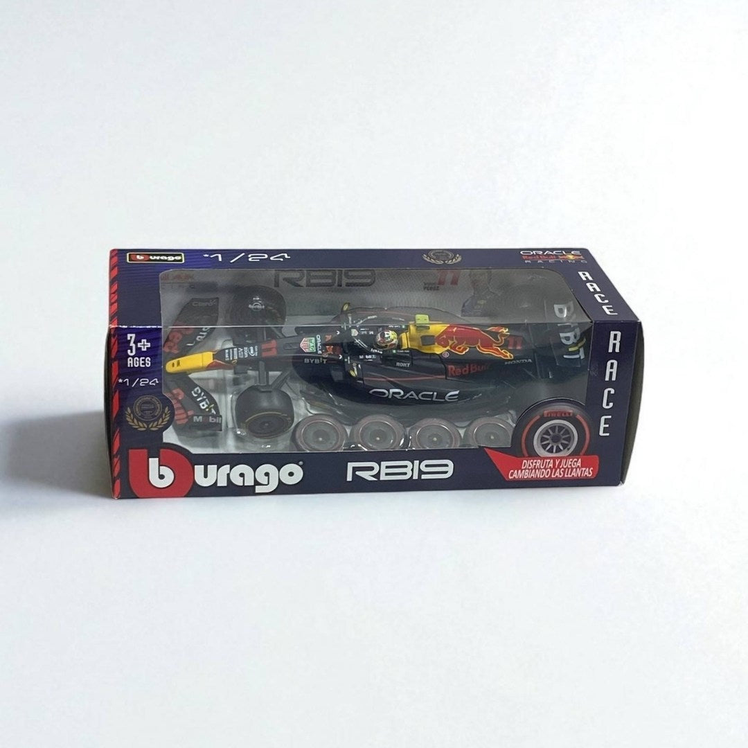 Red Bull RB19 #11 Checo Pérez 1:24 con Juego de Llantas – Auto F1 de Colección