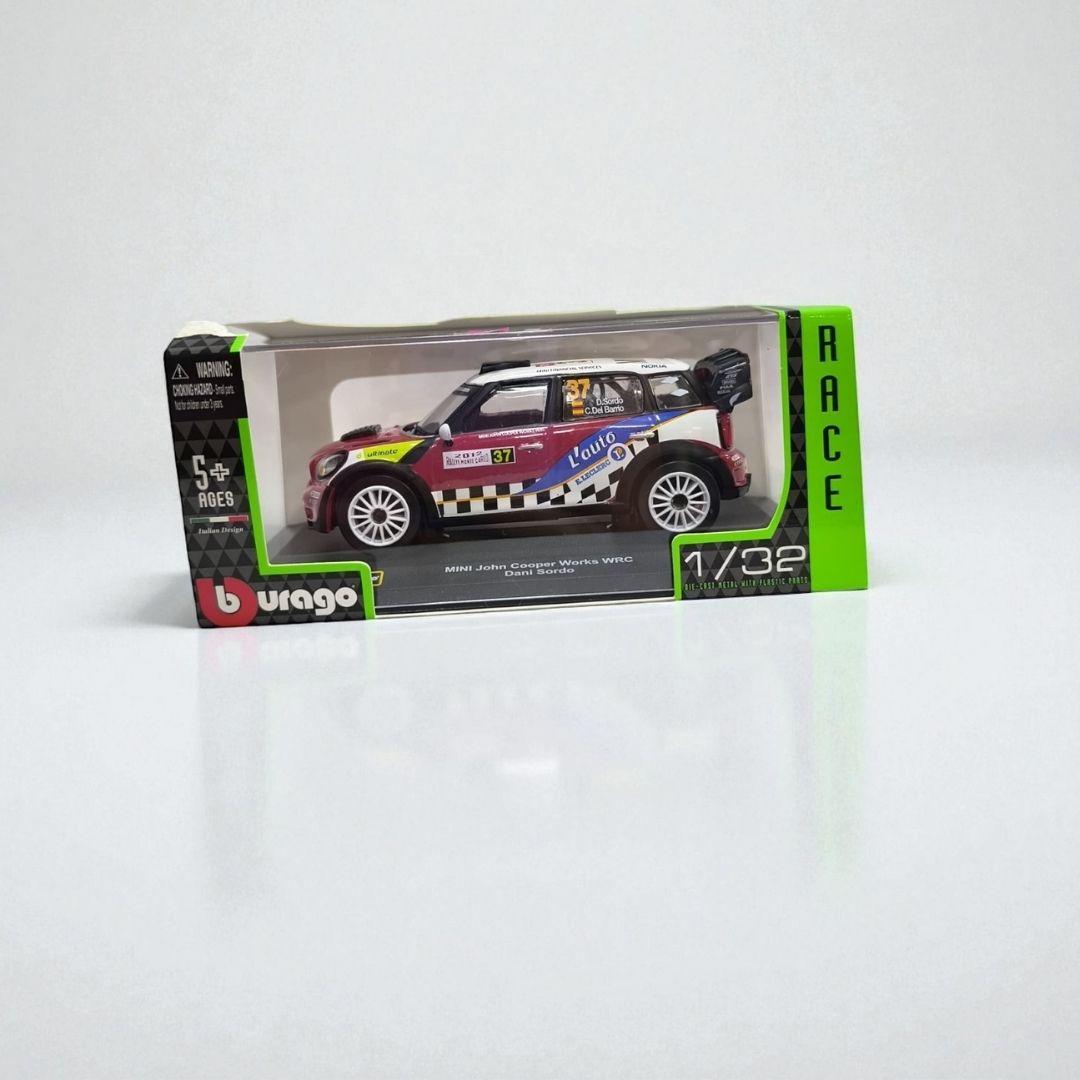 Mini John Cooper Works WRC Dani Sordo 1:32 – Edición de Colección en Metal | Rally Legend