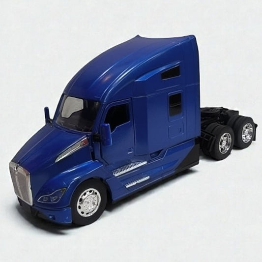 Kenworth T680 Cabezal Rojo y Azul Escala 1:32 – Tractocamión Moderno de Colección