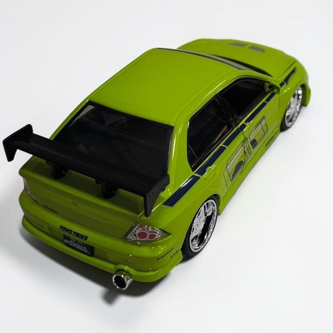 Mitsubishi Lancer Evolution Rápidos y Furiosos 1:24 Jada | Auto a Escala de Colección