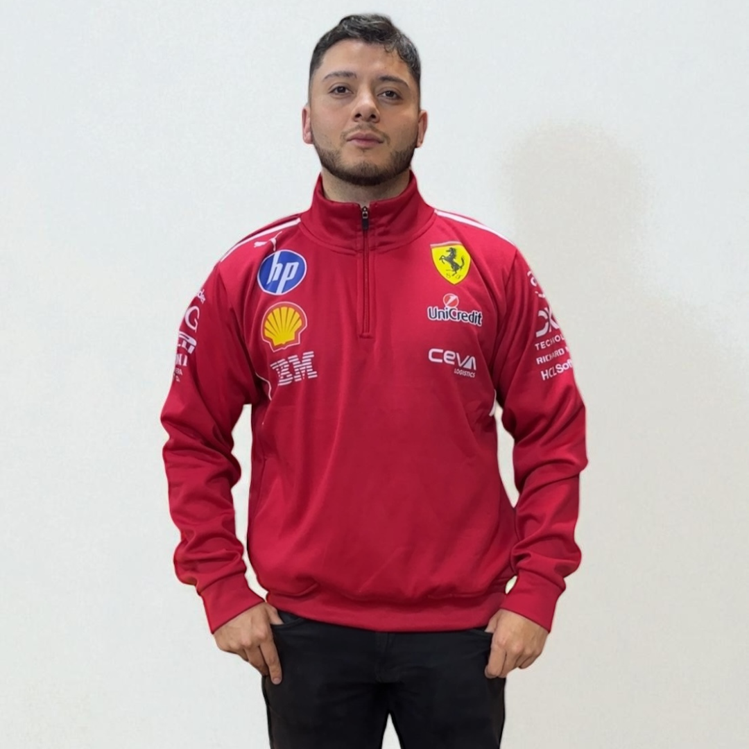Buzo Ferrari Rojo – Pasión, Velocidad y Estilo Italiano