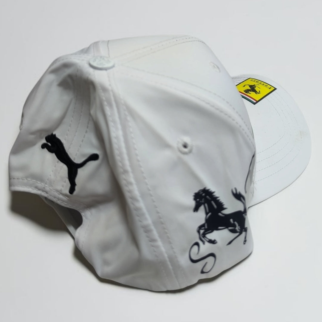 Gorra Ferrari Blanca Scuderia Ferrari | Gorra Fórmula 1 Ajustable Estilo Racing