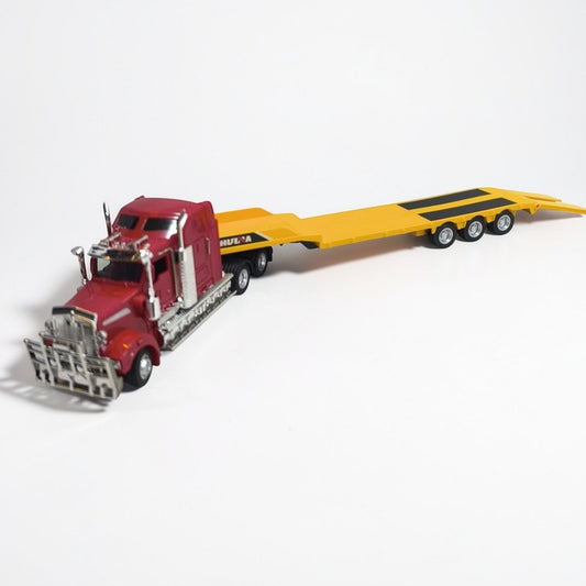 Kenworth W900 Camabaja Rojo Escala 1:50 | Camión Transportador de Carga Pesada Modelo de Colección