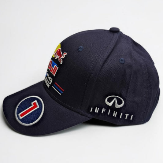Gorra Red Bull Racing Azul #1 | Gorra Fórmula 1 Campeón Estilo Verstappen Ajustable