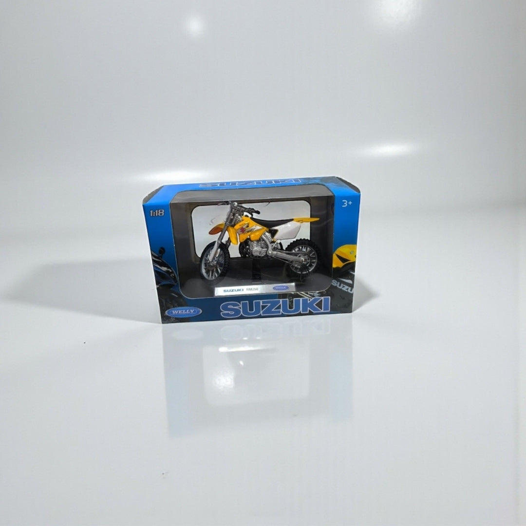 Moto Suzuki RM250 1:18 – Modelo a Escala Detallado para Coleccionistas