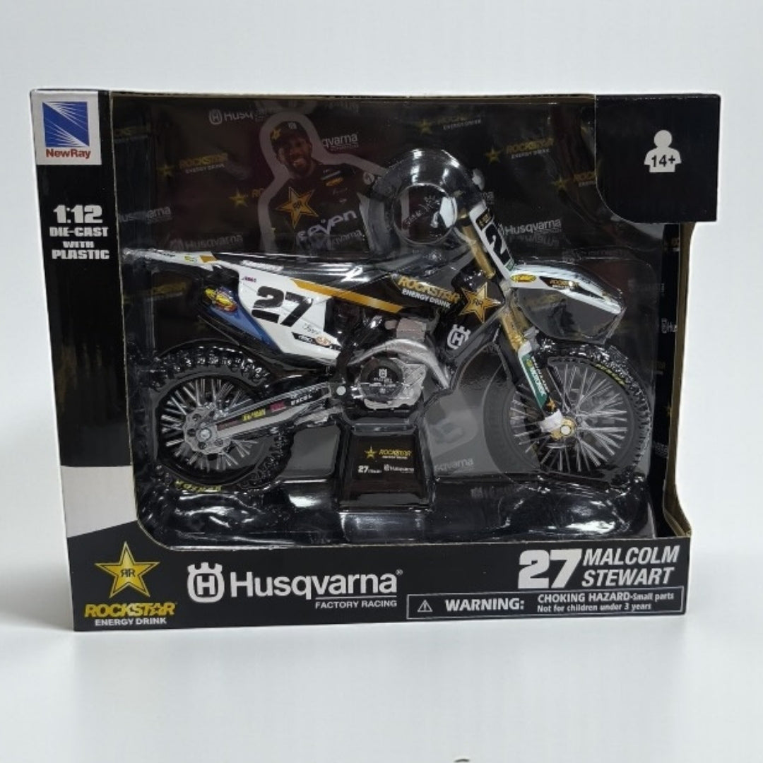 Husqvarna #27 Malcolm Stewart Escala 1:12 – Moto Motocross de Colección