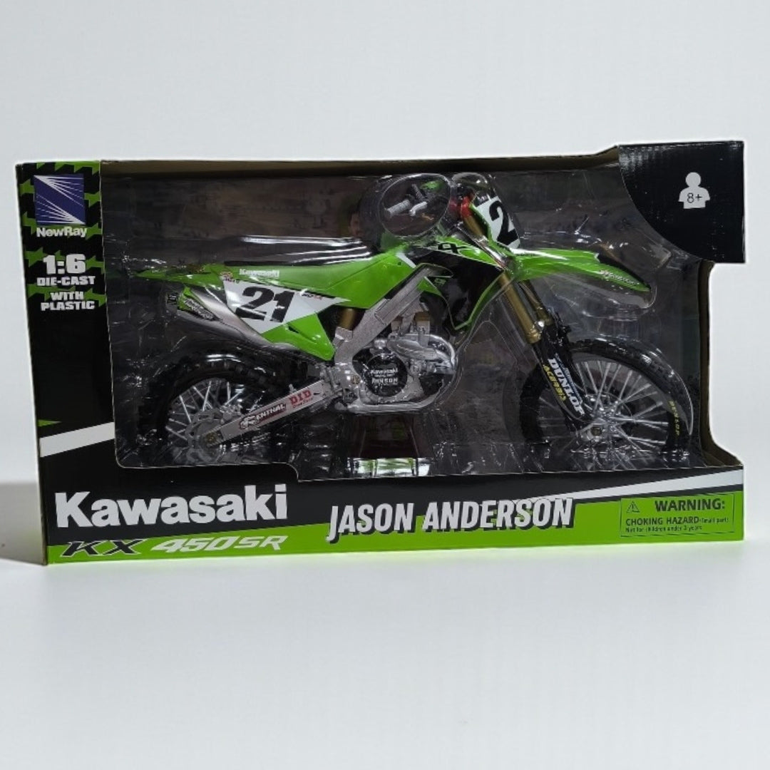 Kawasaki KX 450 Jason Anderson Escala 1:6 – Moto Motocross de Colección Premium