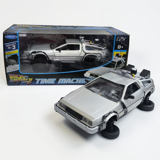 DeLorean Volver al Futuro 2 Welly Escala 1:24 | Máquina del Tiempo Modelo de Colección