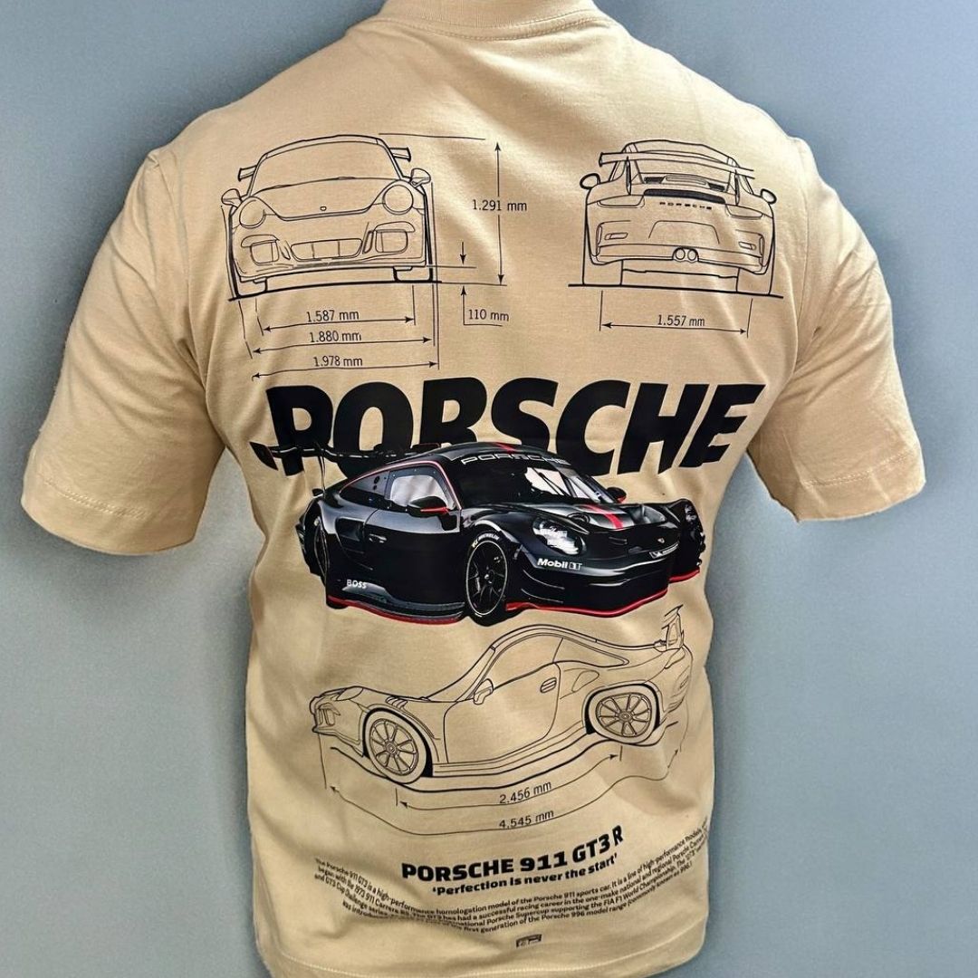 Camiseta Porsche 911 GT3 R Café - ¡Estilo y Pasión Automovilística en Cada Detalle!