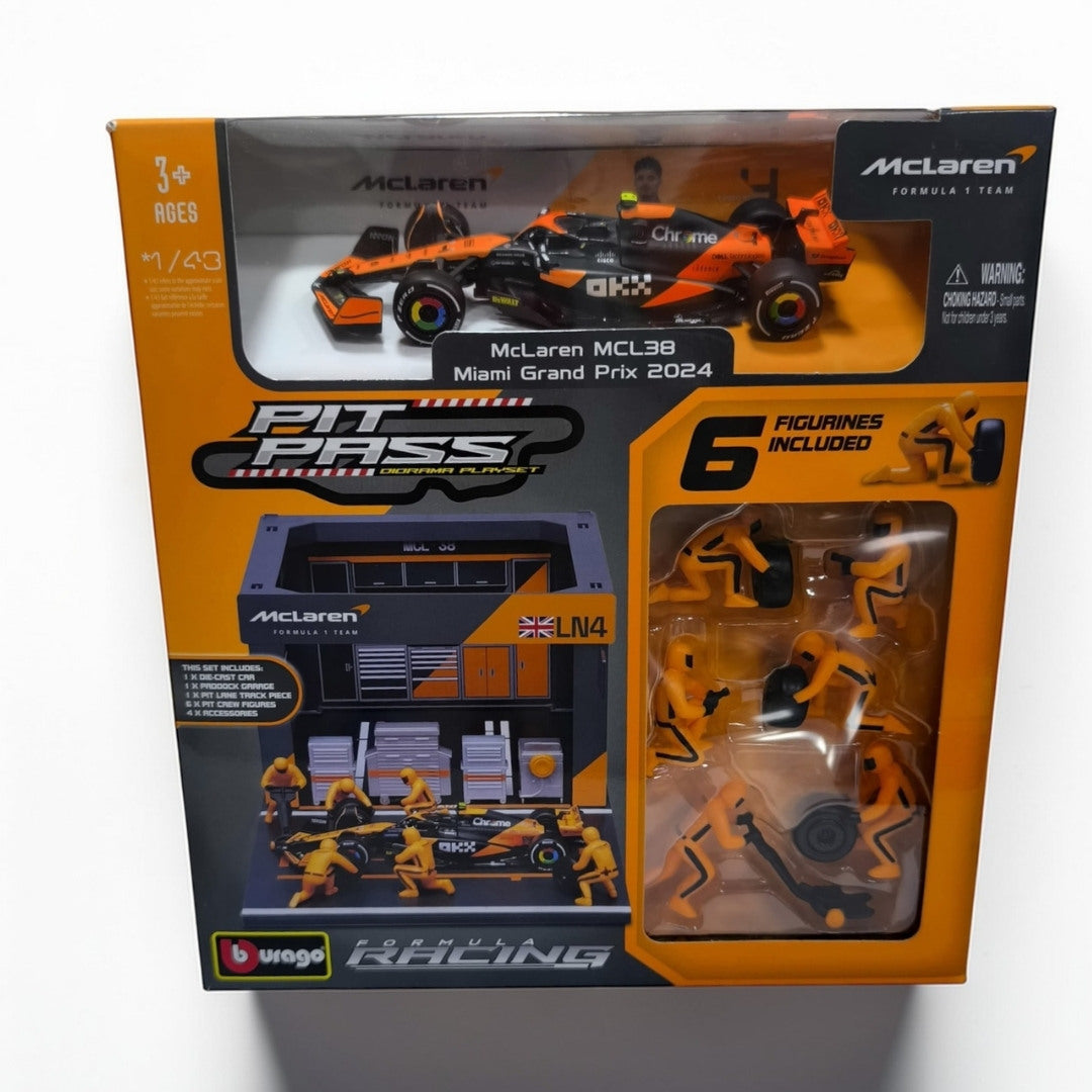 Set Armable Bburago McLaren MCL38 #4 Escala 1:43 – Pit Stop Fórmula 1 de Colección