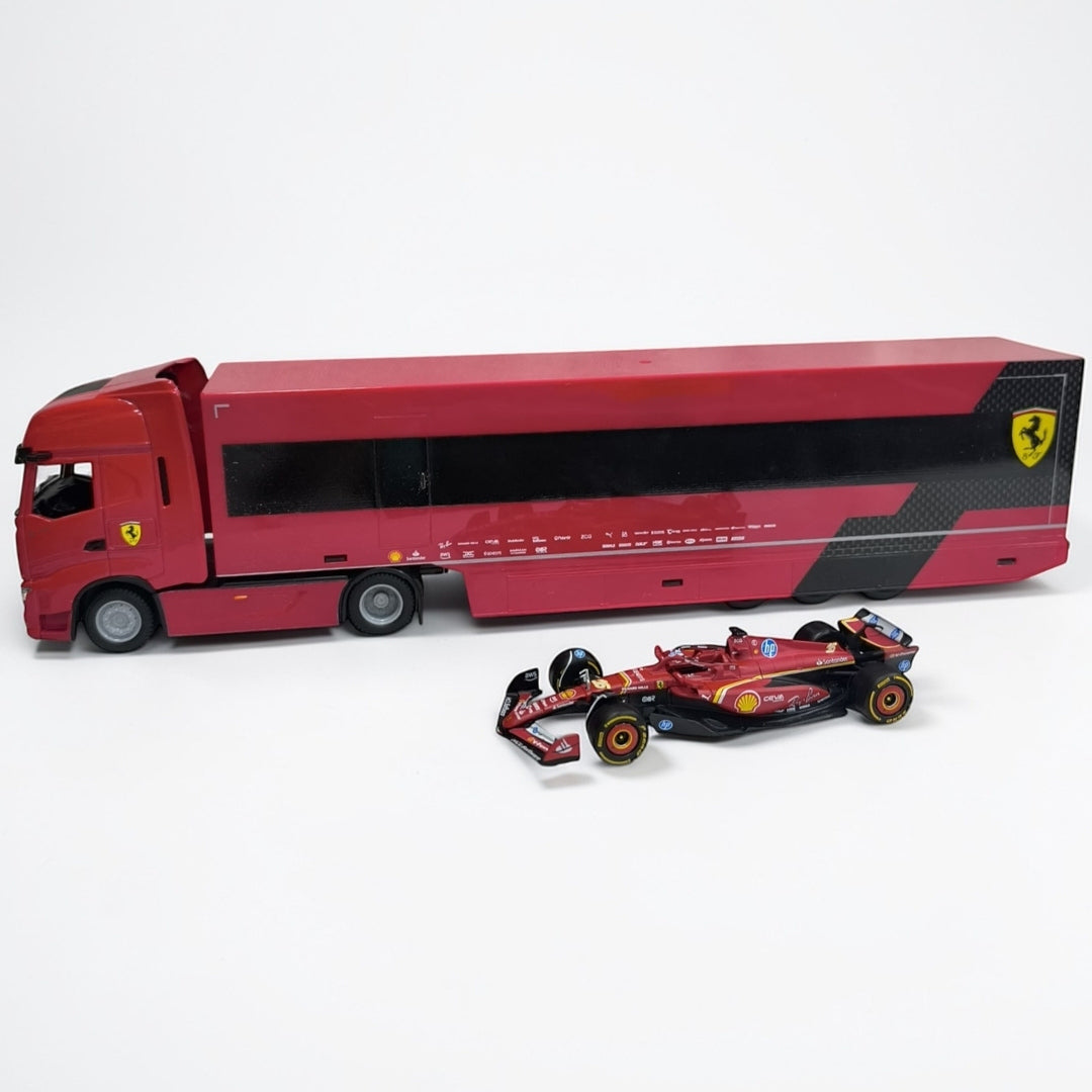 Tractomula Ferrari con Monoplaza F1 1:43 – Camión Transportador de Colección