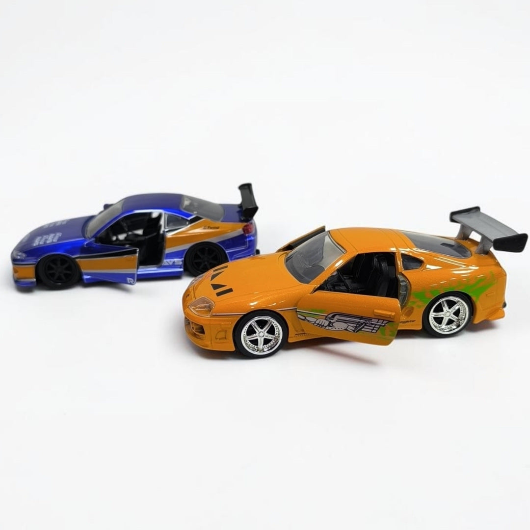 Combo Nissan Silvia y Toyota Supra 1:32 Jada Rápidos y Furiosos | Autos a Escala de Colección