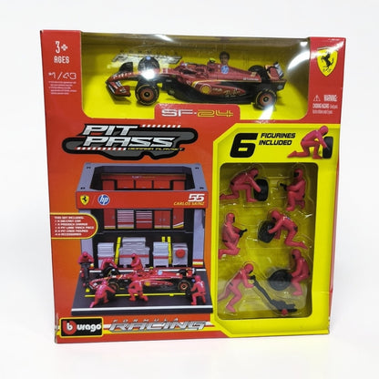Set Armable Bburago Ferrari F1 #55 Escala 1:43 – Pit Stop Fórmula 1 de Colección