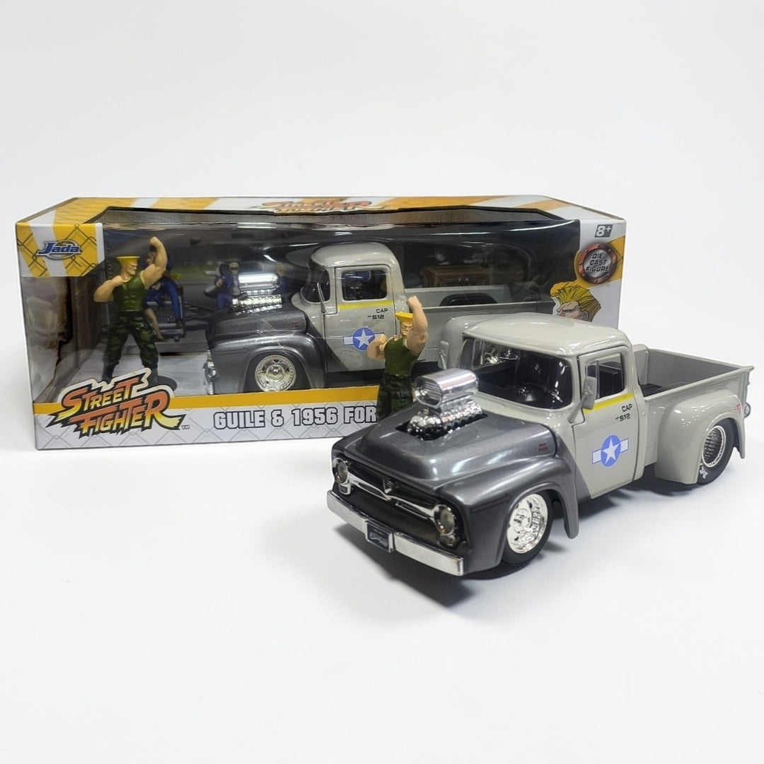 Ford F-100 1956 Guile Street Fighter Jada Escala 1:24 | Pick-Up Clásica Modelo de Colección