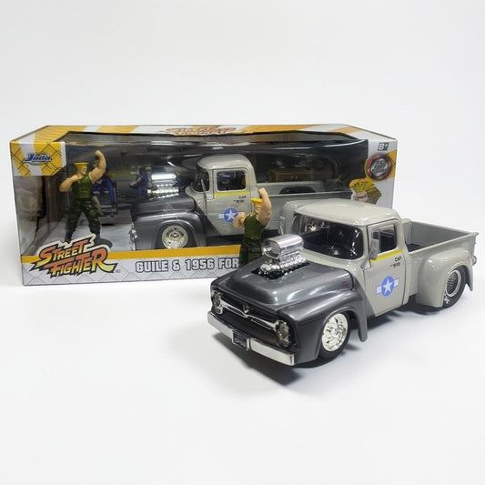 Ford F-100 1956 Guile Street Fighter Jada Escala 1:24 | Pick-Up Clásica Modelo de Colección