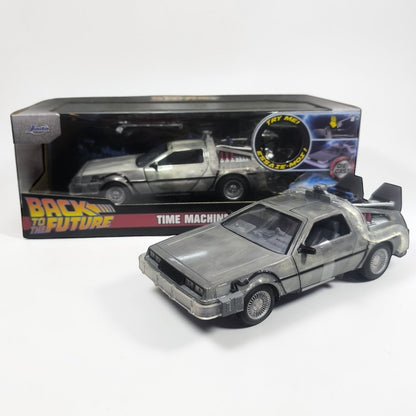 DeLorean Volver al Futuro con Luces Jada Escala 1:24 | Máquina del Tiempo Modelo de Colección