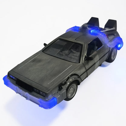 DeLorean Volver al Futuro con Luces Jada Escala 1:24 | Máquina del Tiempo Modelo de Colección