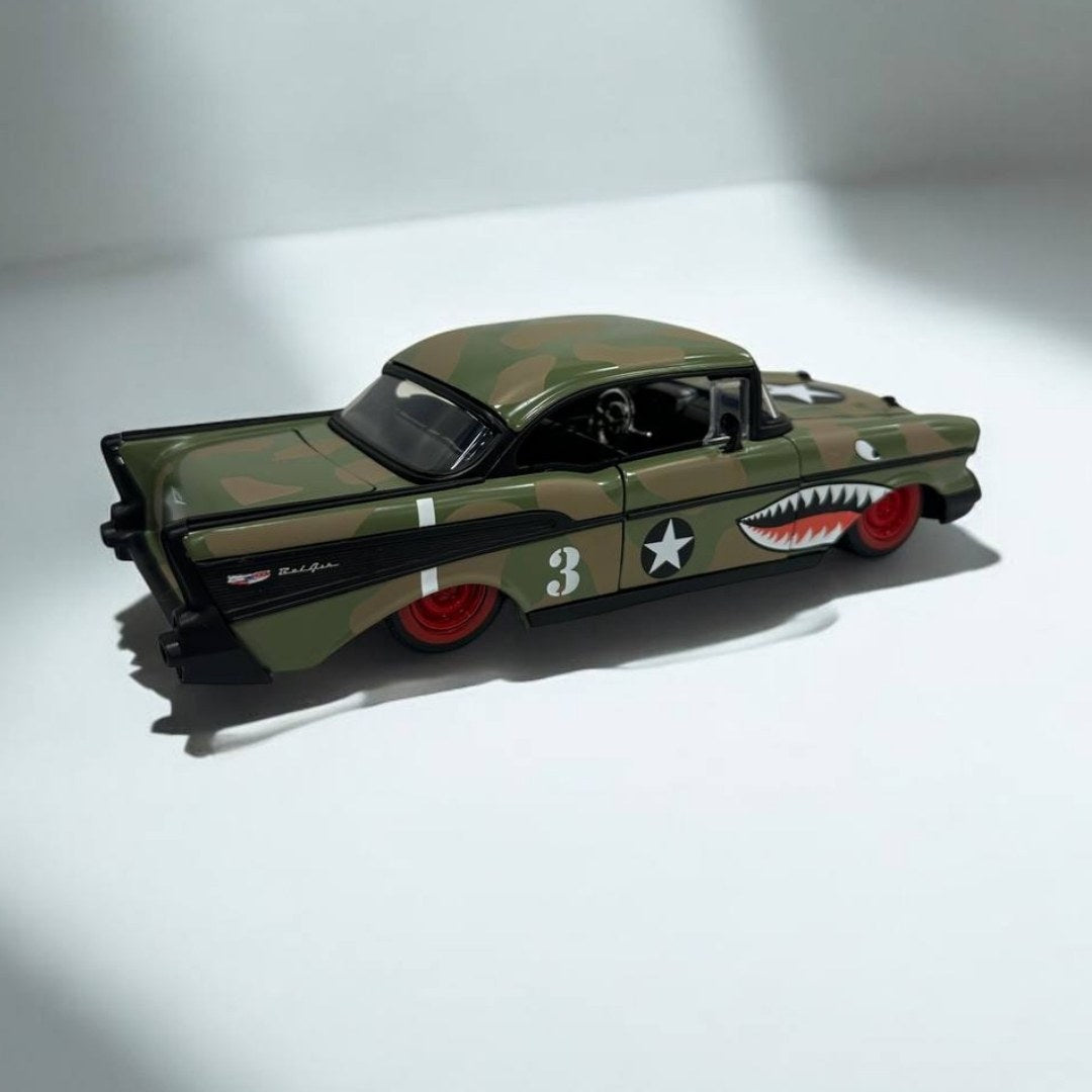 Chevrolet Bel Air 1957 Bigtimme Muscle a Escala 1:24 – Icono del Poder y Estilo Clásico