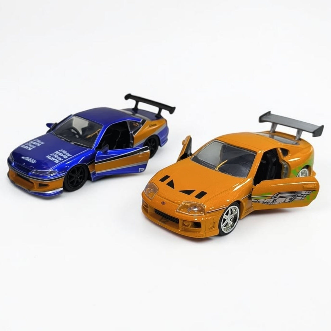 Combo Nissan Silvia y Toyota Supra 1:32 Jada Rápidos y Furiosos | Autos a Escala de Colección