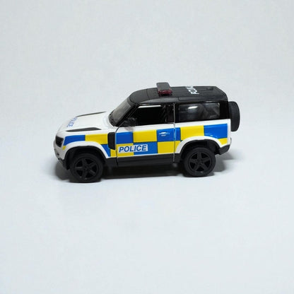 Land Rover Defender 1:32 Policial – Edición de Colección en Metal | Patrulla Élite para Exhibición