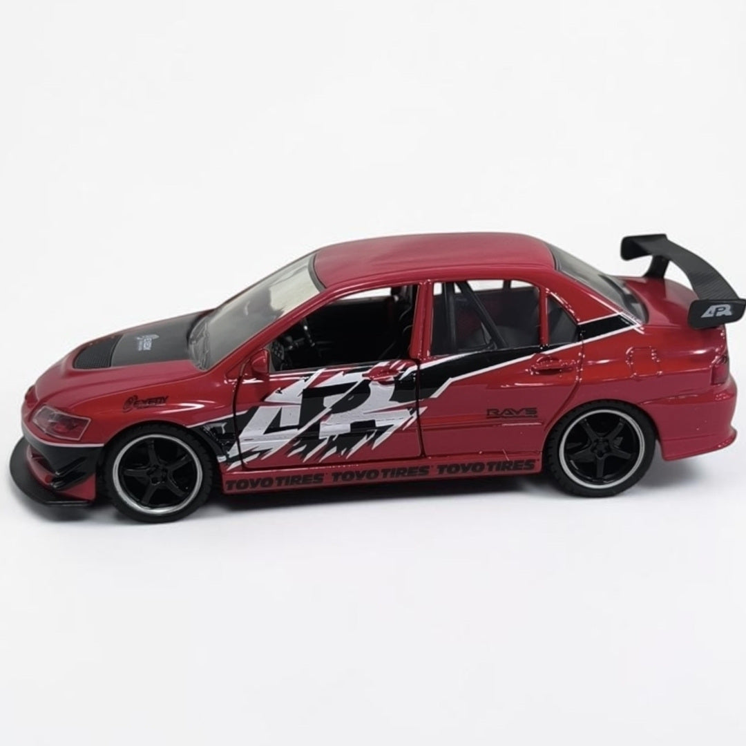 Mitsubishi Lancer Evolution Rojo Rápidos y Furiosos 1:32 Jada | Auto a Escala de Colección