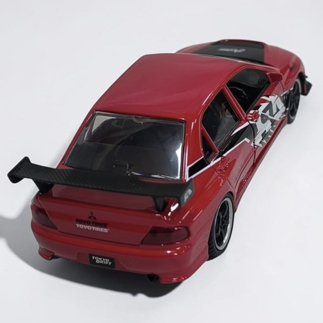Mitsubishi Lancer Evolution Rojo Rápidos y Furiosos 1:32 Jada | Auto a Escala de Colección
