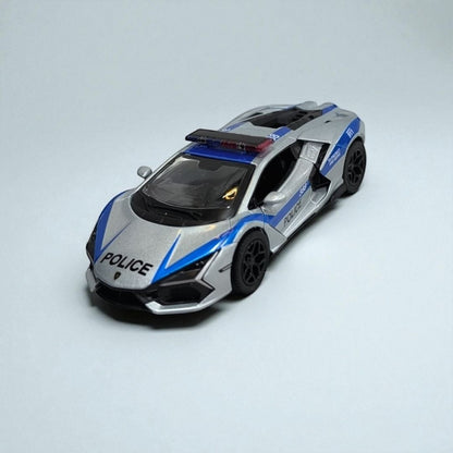 Lamborghini Revuelto Policía y Bomberos 1:32 – Edición de Colección en Metal | Superauto de Rescate