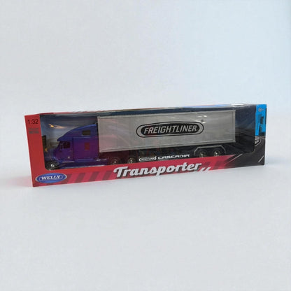 Freightliner Columbia 1:32 con Tráiler Azul – Camión de Carga Imponente en Edición Coleccionable