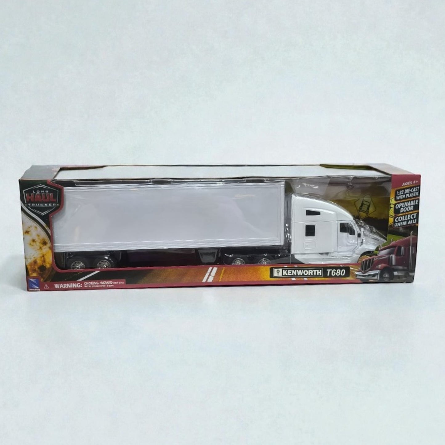 Kenworth T680 con Tráiler Escala 1:32 – Tractocamión de Larga Distancia de Colección