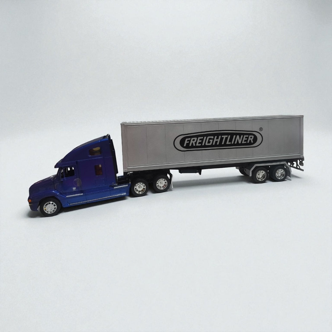 Freightliner Columbia 1:32 con Tráiler Azul – Camión de Carga Imponente en Edición Coleccionable