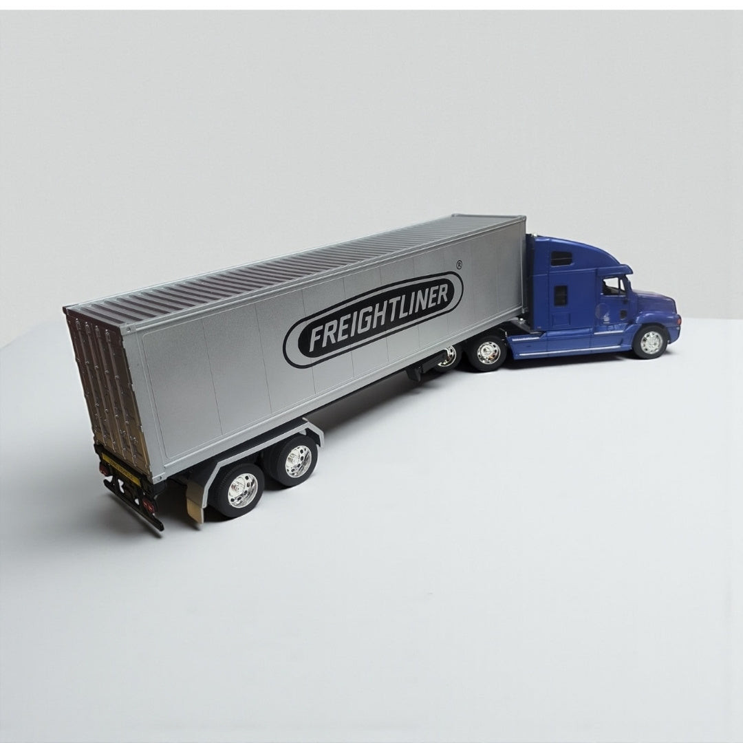 Freightliner Columbia 1:32 con Tráiler Azul – Camión de Carga Imponente en Edición Coleccionable