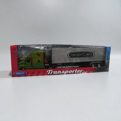 Freightliner Cascadia 1:32 con Tráiler Verde – Camión de Carga Moderno en Edición Premium