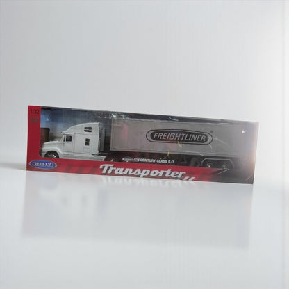 Freightliner Columbia 1:32 con Tráiler Blanco – Camión Clásico de Carga en Edición Premium