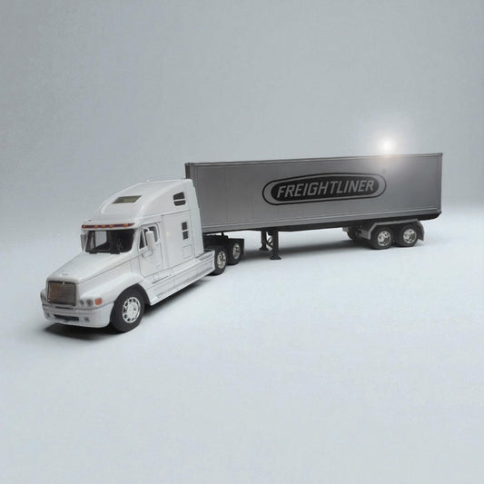 Freightliner Columbia 1:32 con Tráiler Blanco – Camión Clásico de Carga en Edición Premium