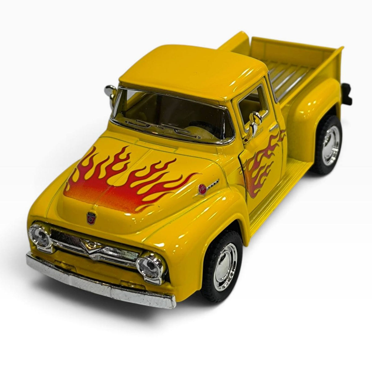 Ford F-100 Pickup 1956 1:32 Amarilla con Flamas