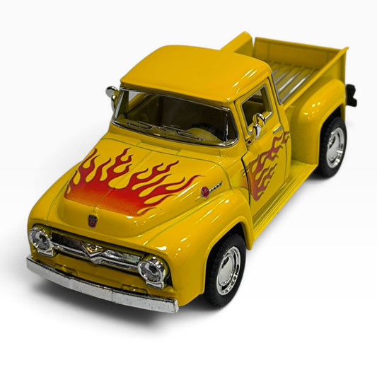 Ford F-100 Pickup 1956 1:32 Amarilla con Flamas