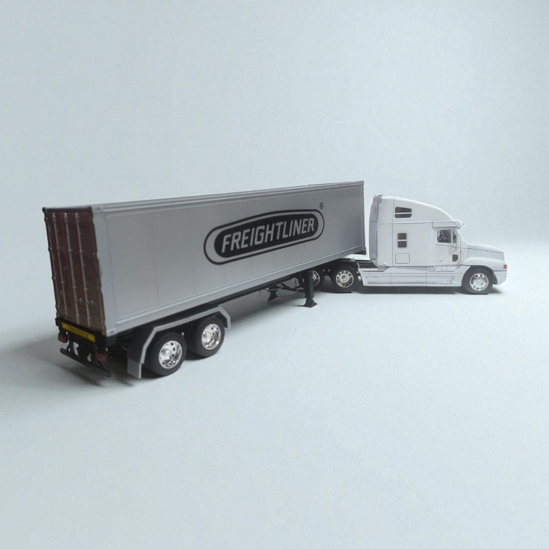 Freightliner Columbia 1:32 con Tráiler Blanco – Camión Clásico de Carga en Edición Premium