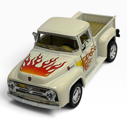 Ford F-100 Pickup 1956 1:32 Blanca con Flamas