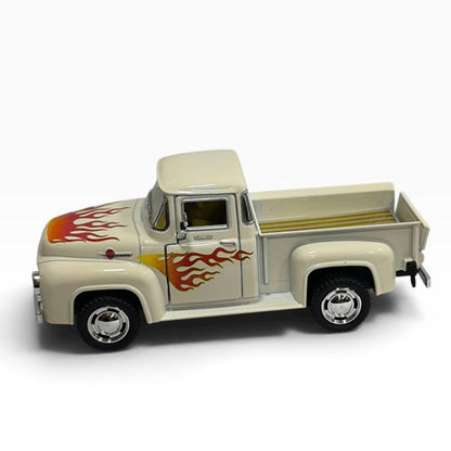 Ford F-100 Pickup 1956 1:32 Blanca con Flamas