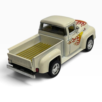 Ford F-100 Pickup 1956 1:32 Blanca con Flamas
