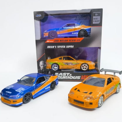 Combo Nissan Silvia y Toyota Supra 1:32 Jada Rápidos y Furiosos | Autos a Escala de Colección