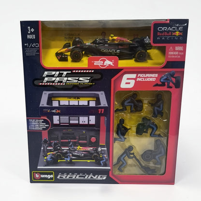 Set Armable Bburago Pit Pass Red Bull RB20 #11 Escala 1:43 – Pit Stop Fórmula 1