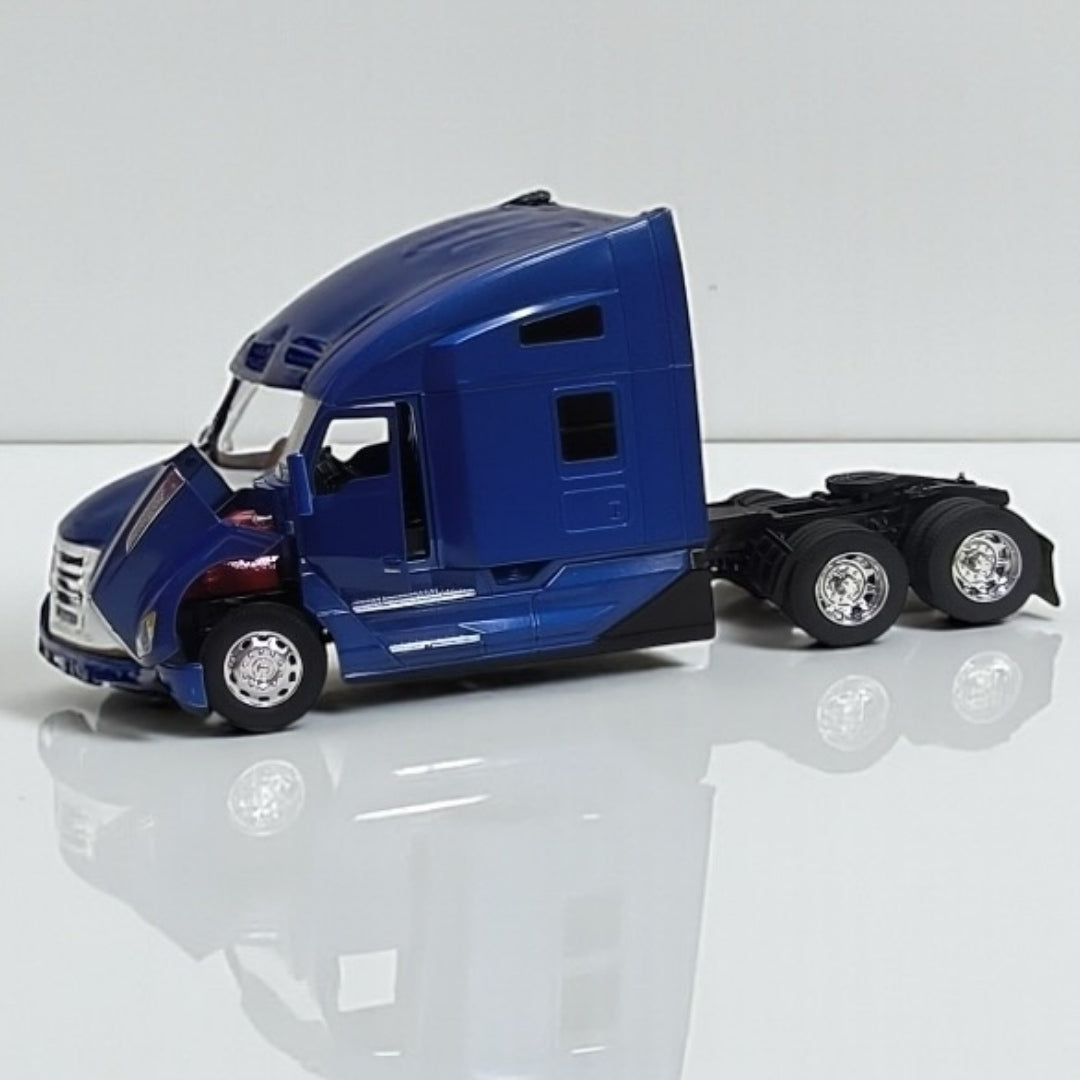 Kenworth T680 Cabezal Rojo y Azul Escala 1:32 – Tractocamión Moderno de Colección