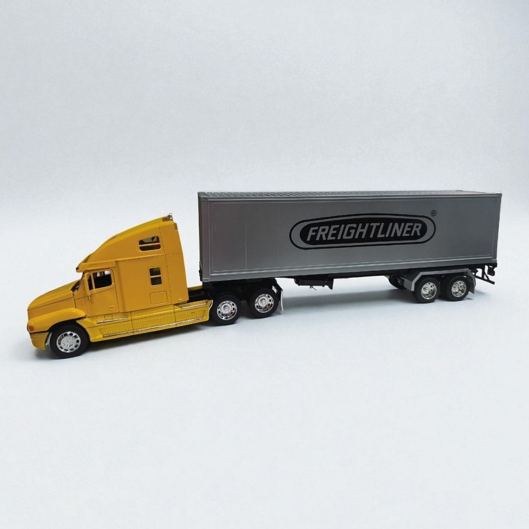 Freightliner Columbia 1:32 con Contenedor – Modelo de Colección en Metal (Amarillo)