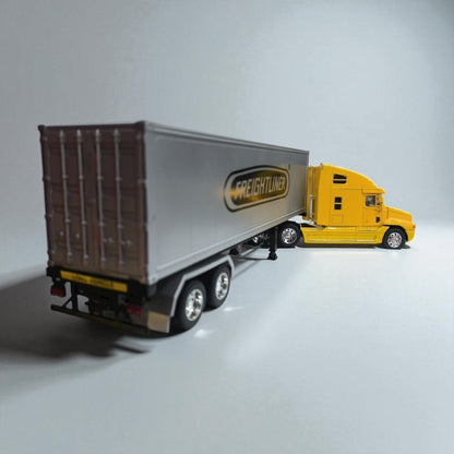 Freightliner Columbia 1:32 con Contenedor – Modelo de Colección en Metal (Amarillo)