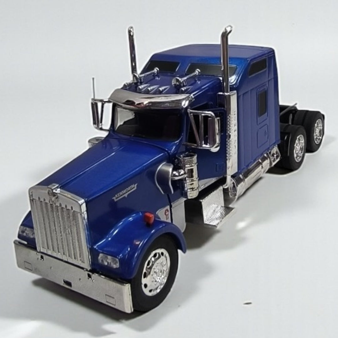 Kenworth W900 Cabezal Negro y Azul Escala 1:32 – Tractocamión Clásico de Colección