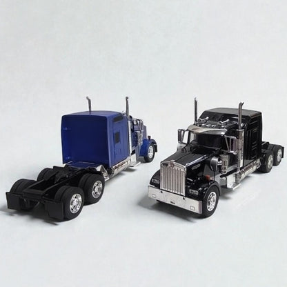 Kenworth W900 Cabezal Negro y Azul Escala 1:32 – Tractocamión Clásico de Colección