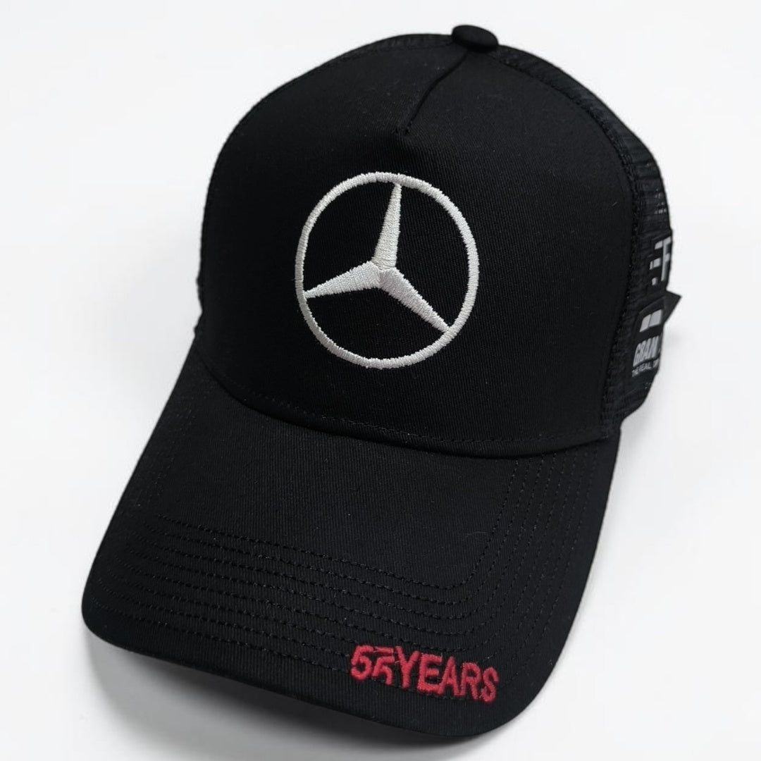 Gorra Mercedes AMG Petronas Negra con Malla | Gorra Trucker Fórmula 1 Ajustable